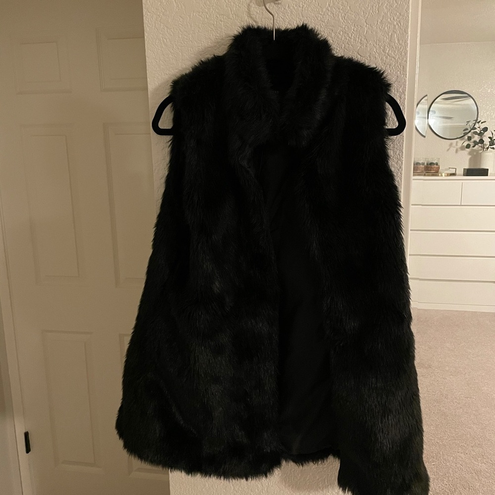 Forever 21 black fur vest!